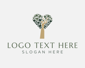 Leaves - Heart Tree Woman logo design