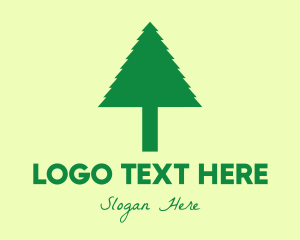 Wood - Green Simple Tree logo design