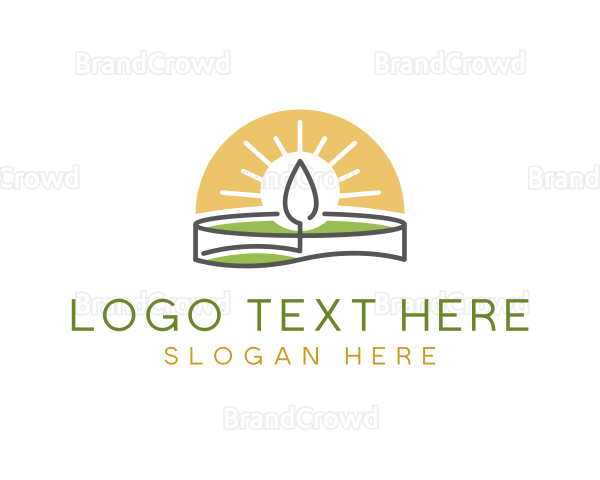 Bright Candle Flame Logo