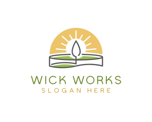 Wick - Bright Candle Flame logo design