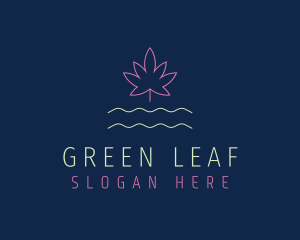 Neon Weed Leaf logo design