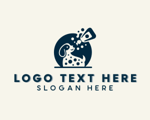 Dalmatian - Dog Shampoo Bubbles logo design