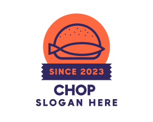 Seafood Fish Burger Logo