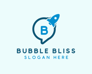 Rocket Speech Bubble  logo design