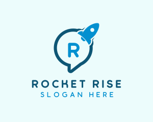 Rocket Speech Bubble  logo design