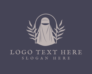 Muslim - Organic Leaf Hijab logo design