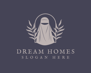 Head Dress - Organic Leaf Hijab logo design