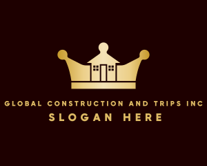 Rental - Golden House Crown logo design