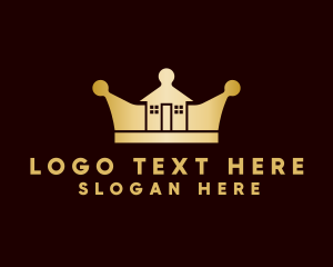 House - Golden House Crown logo design