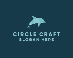 Aquatic Dolphin Origami logo design