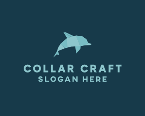 Aquatic Dolphin Origami logo design