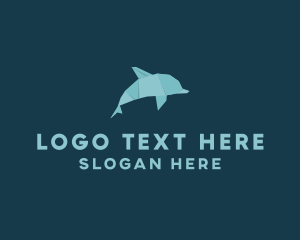 Paper - Aquatic Dolphin Origami logo design