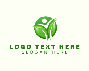 Vegan - Human Leaf Nature logo design
