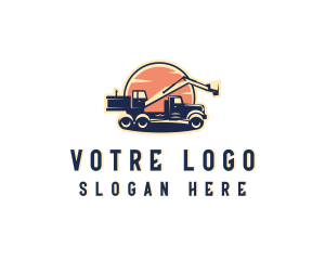 Bucket Truck Construction Logo