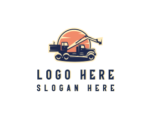 Construction - Bucket Truck Construction logo design