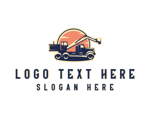 Bucket Truck Construction Logo