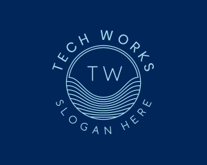 Tech Laboratory Waves logo design