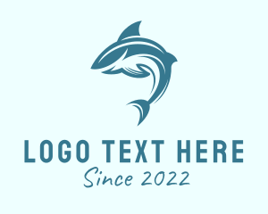 Silhouette - Ocean Shark Surfing logo design