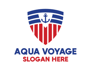 Ferry - Stripe Anchor Shield logo design