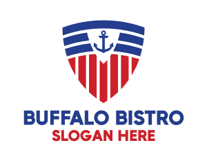 Stripe Anchor Shield logo design