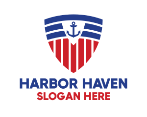 Dock - Stripe Anchor Shield logo design