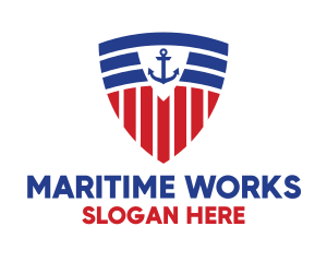 Shipyard - Stripe Anchor Shield logo design