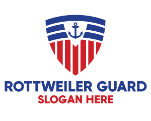 Stripe Anchor Shield logo design