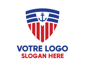 Stripe Anchor Shield logo design