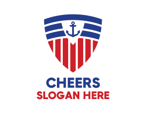 Soccer - Stripe Anchor Shield logo design