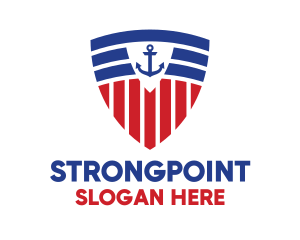 Stripe Anchor Shield logo design