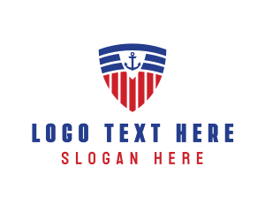 Stripe Anchor Shield logo design