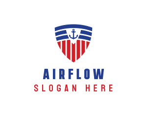 Stripe Anchor Shield logo design