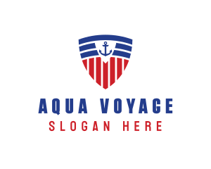 Stripe Anchor Shield logo design