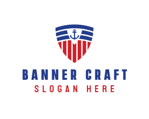 Stripe Anchor Shield logo design