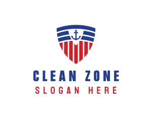 Stripe Anchor Shield logo design