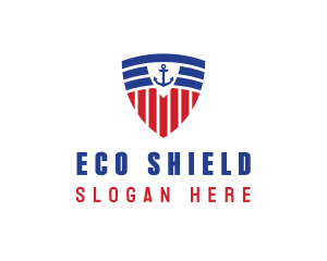 Stripe Anchor Shield logo design