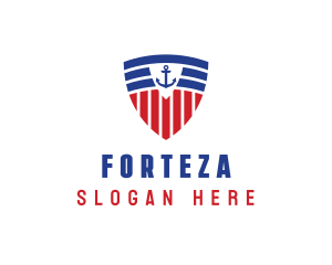 Stripe Anchor Shield logo design