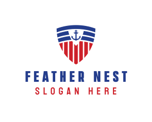 Stripe Anchor Shield logo design