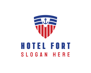 Stripe Anchor Shield logo design