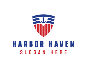 Stripe Anchor Shield logo design