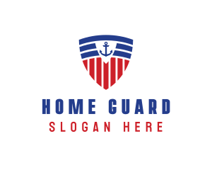 Stripe Anchor Shield logo design