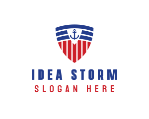 Stripe Anchor Shield logo design