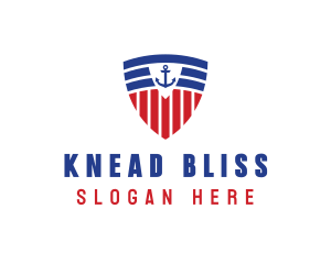 Stripe Anchor Shield logo design