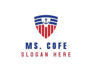 Stripe Anchor Shield logo design