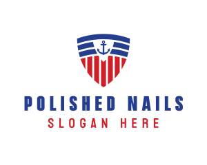 Stripe Anchor Shield logo design