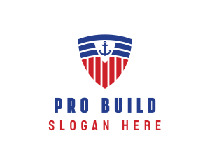 Stripe Anchor Shield logo design