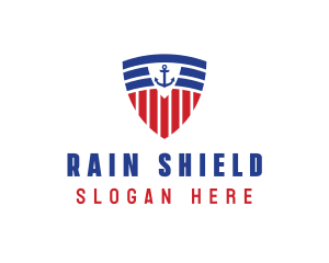 Stripe Anchor Shield logo design