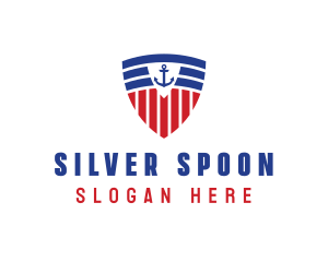 Stripe Anchor Shield logo design