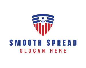 Stripe Anchor Shield logo design