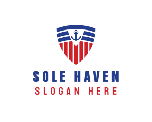 Stripe Anchor Shield logo design